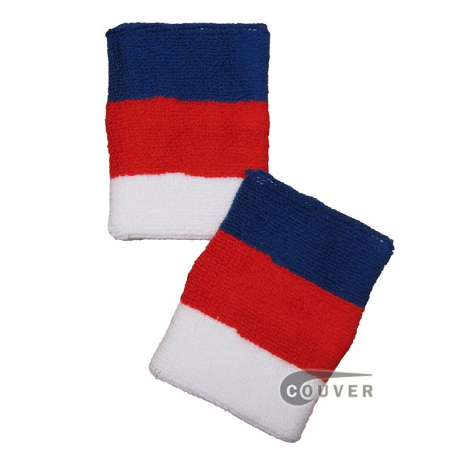 Blue Red White 3color stripe wrist sweatbands wholesale