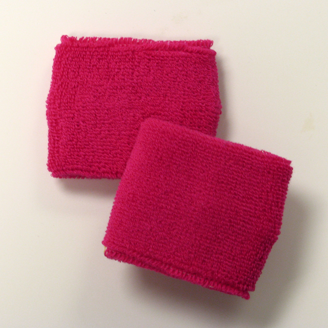 Hot Pink Wrist Sweatbands Wholesale 2.5inch